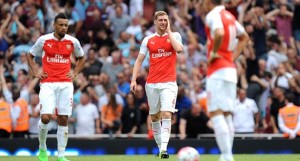 Per Mertesacker Arsenal v West Ham