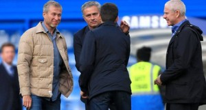 Mourinho and Abramovich at training