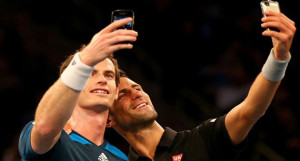 murray and djokovic taking a selfie